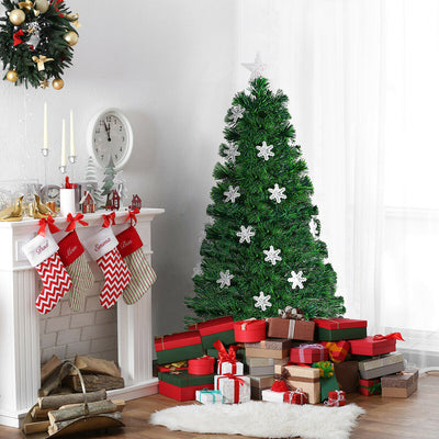 4 / 5 / 6 Feet LED Optic Artificial Christmas Tree with SnowflakesÂ 