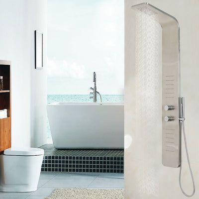 57 Inch Stainless Steel Shower Panel with12 x 8 Head ShowerÂ 