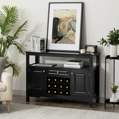 Elegant Classical Multifunctional Wooden Wine Cabinet TableÂ 