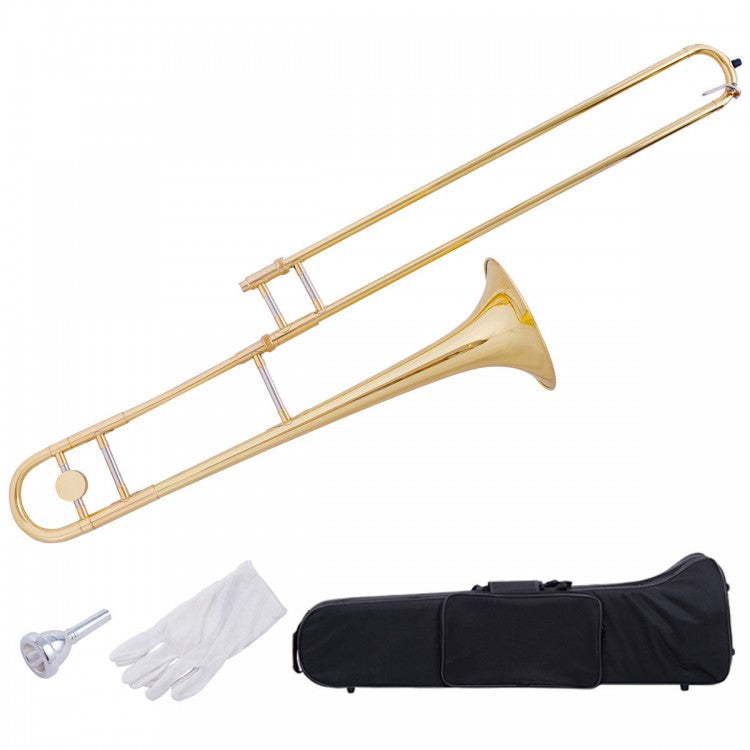 B♭ Tenor Slide Trombone for Beginners with Case, 7C Mouthpiece & Accessories