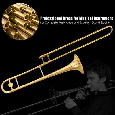 B Flat Trombone Golden Brass with MouthpieceÂ 