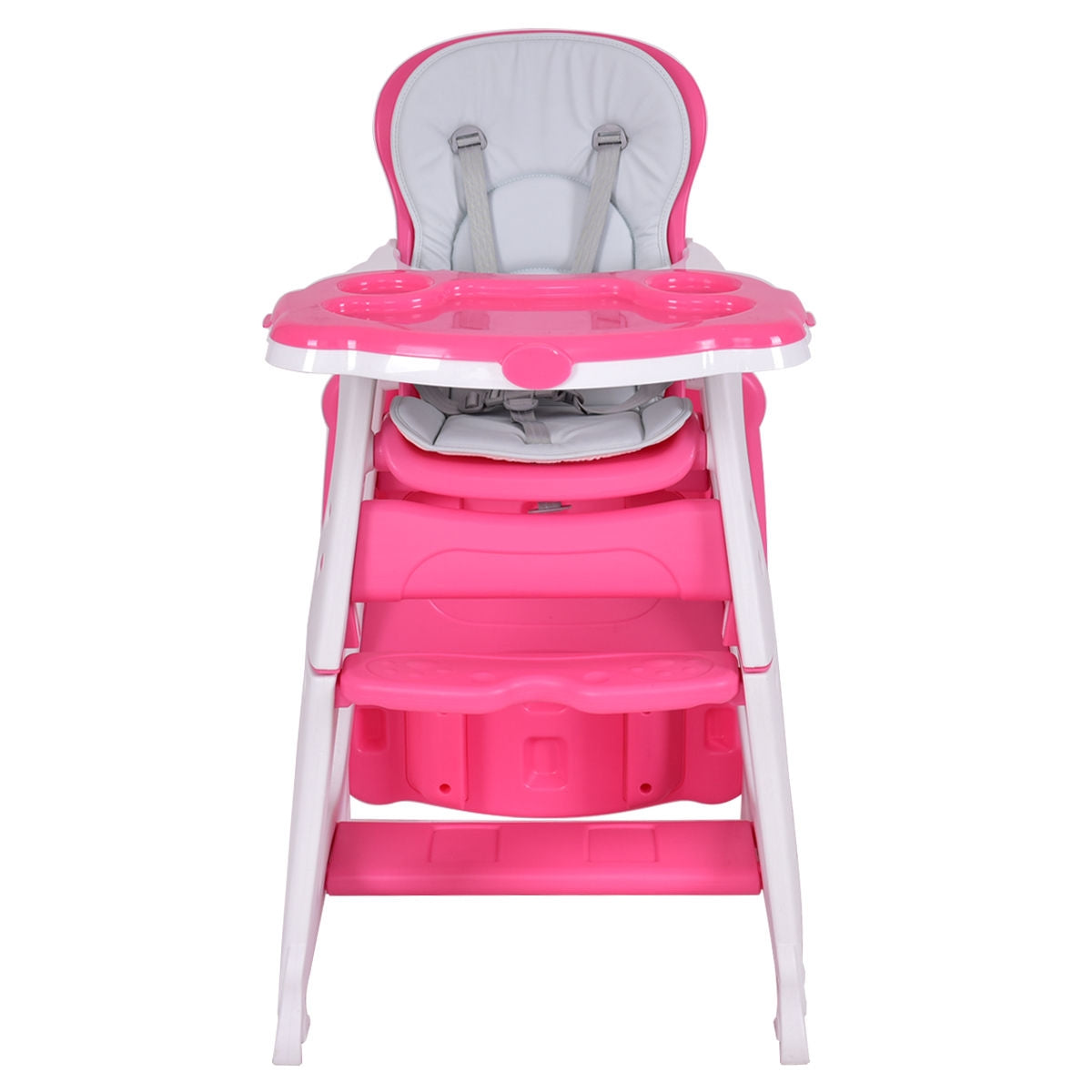 3 in 1 Convertible Play Table Seat Baby High Chair-PinkÂ 