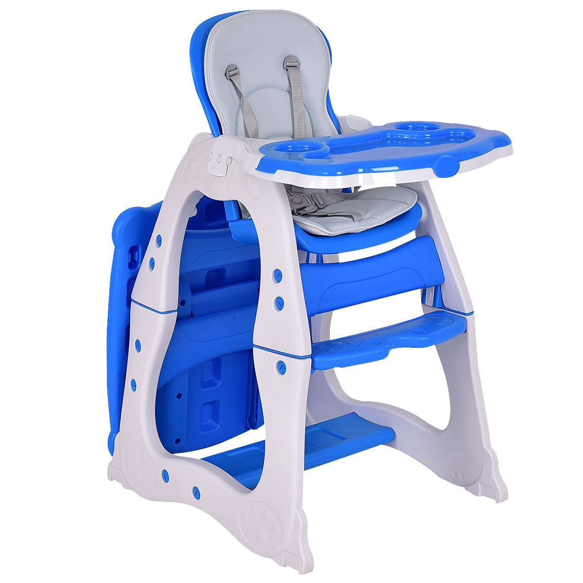 3 in 1 Convertible Play Table Seat Baby High Chair-BlueÂ 