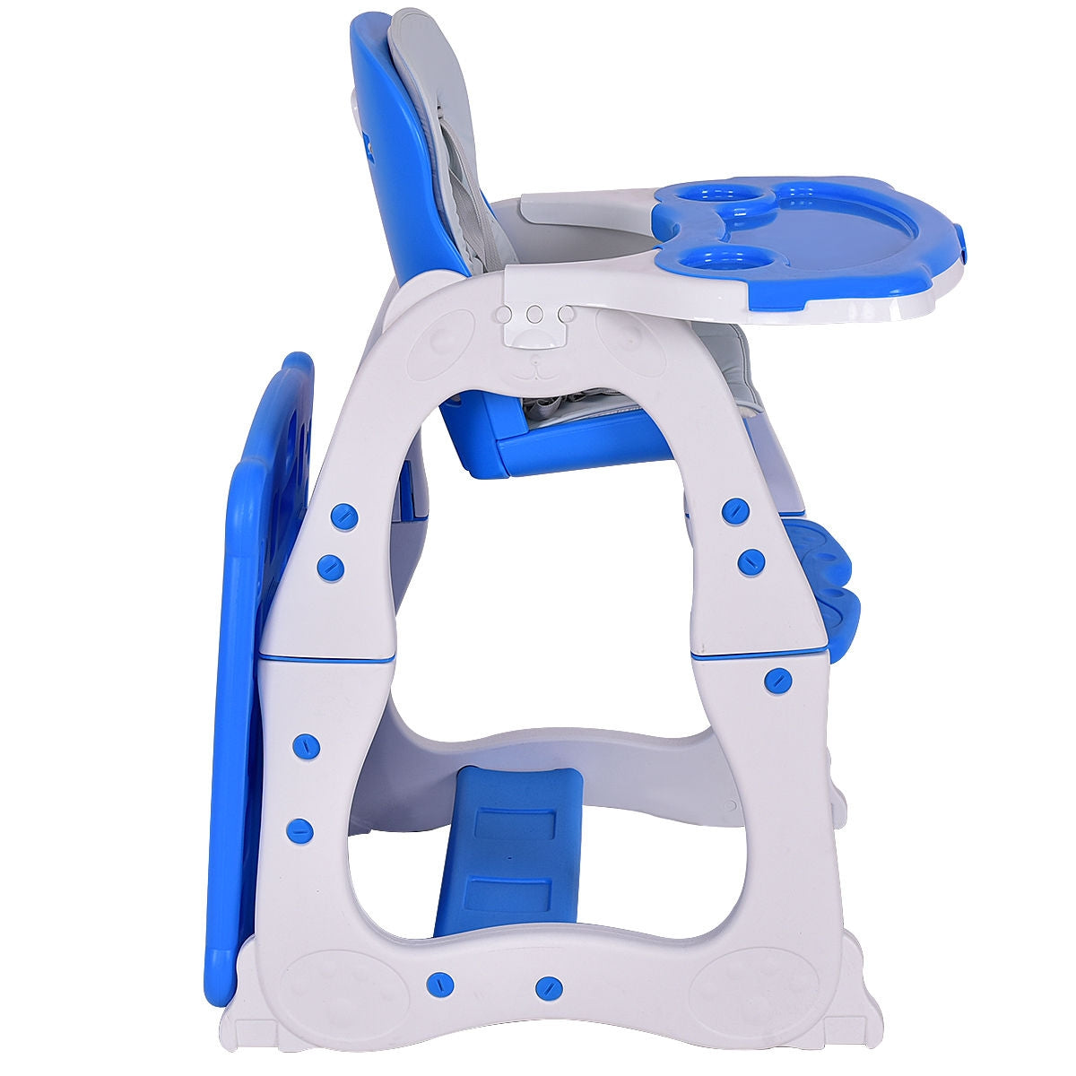 3 in 1 Convertible Play Table Seat Baby High Chair-Blue