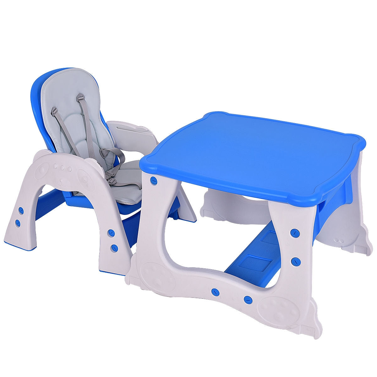 3 in 1 Convertible Play Table Seat Baby High Chair-BlueÂ 