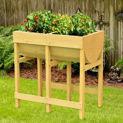 Raised Wooden V Planter Elevated Vegetable Flower BedÂ 