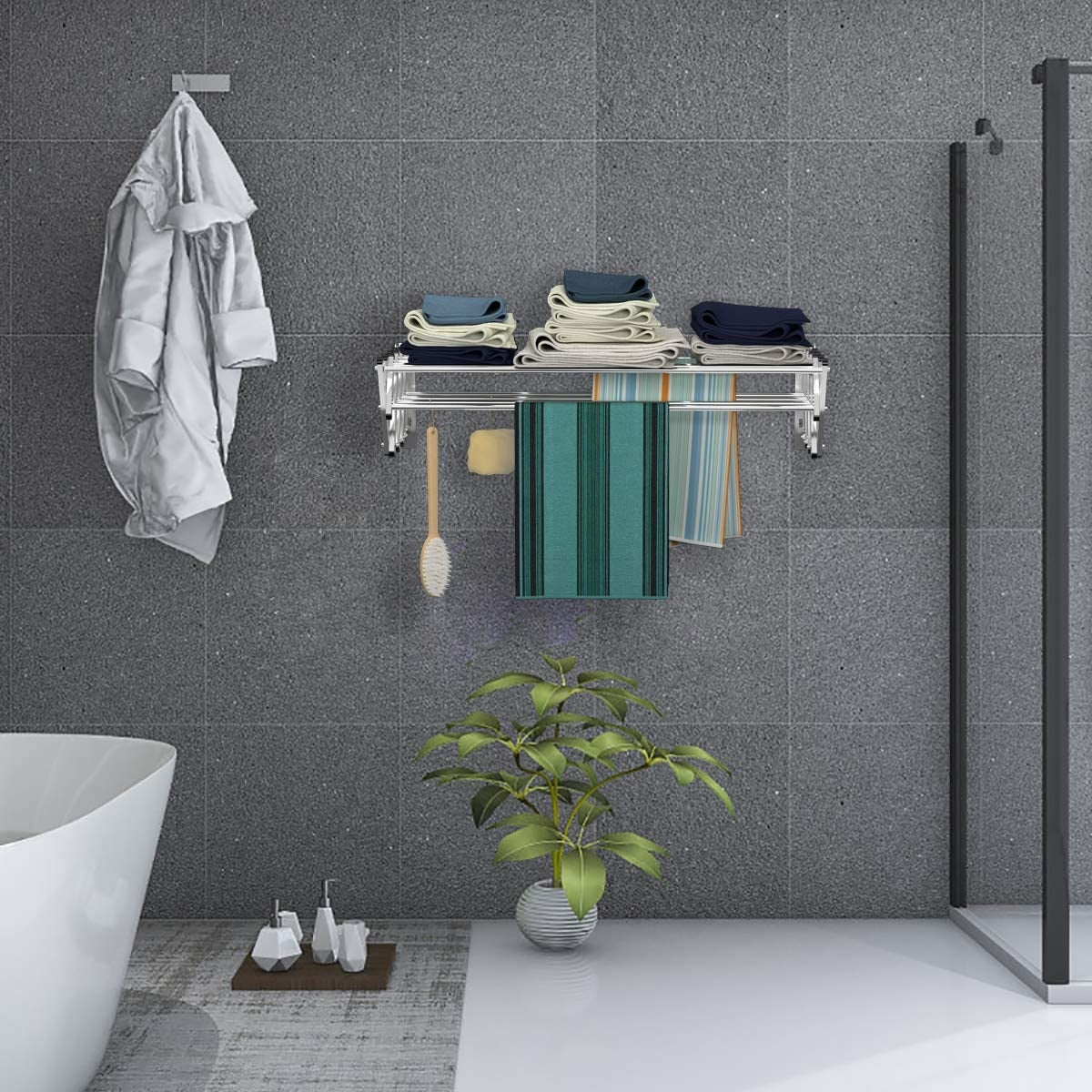 Stainless Wall Mounted Expandable Clothes Drying Towel Rack