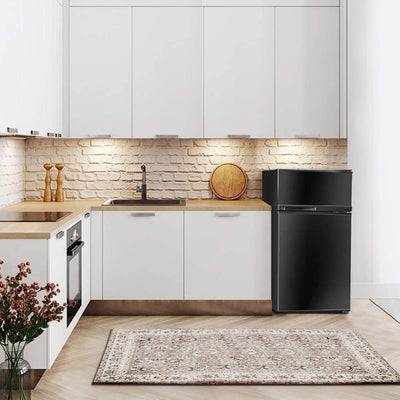 2 Doors Cold-rolled Sheet Compact Refrigerator-BlackÂ 