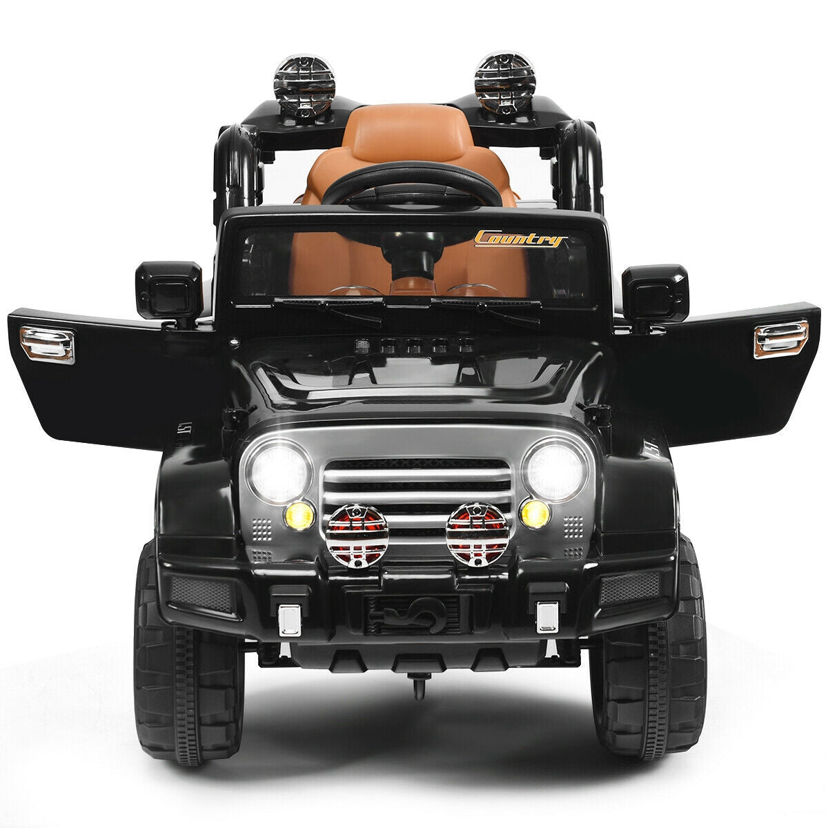 12 V Kids Ride on Truck with MP3 + LED Lights-BlackÂ 