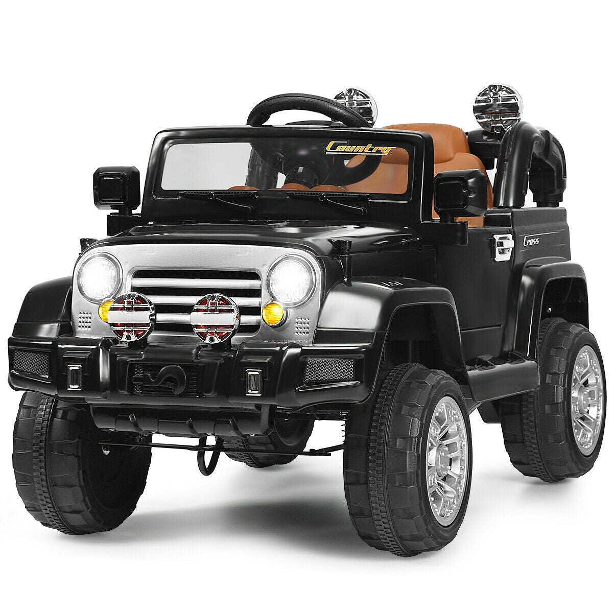 12 V Kids Ride on Truck with MP3 + LED Lights-BlackÂ 