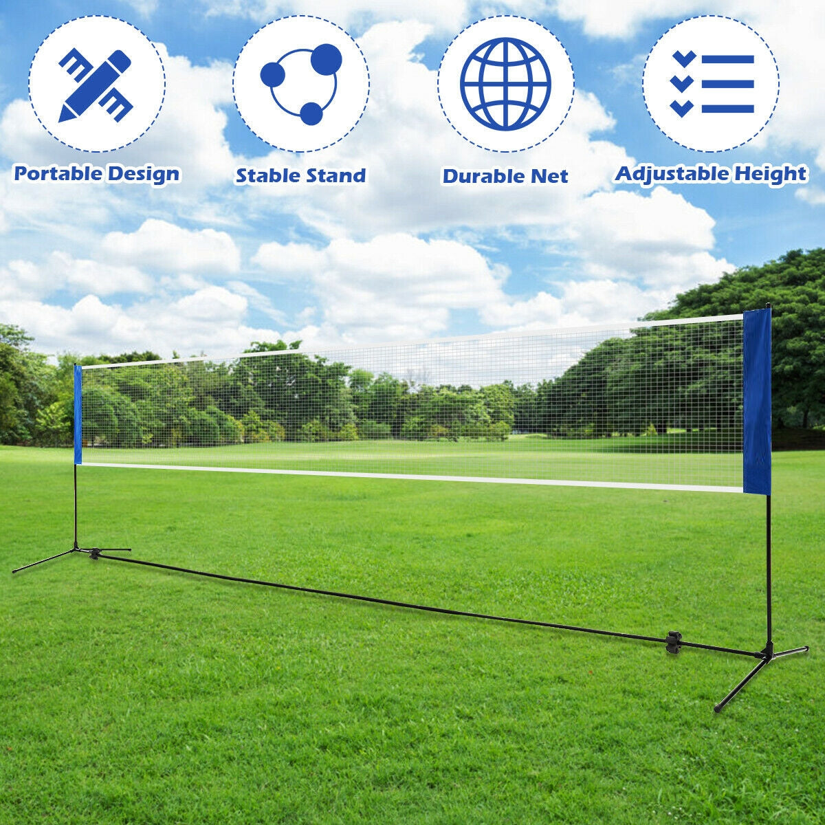 Portable 10 x 5 Inch Badminton Beach Tennis Training Net