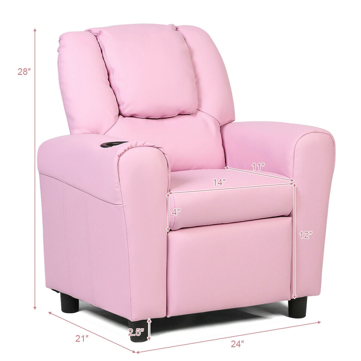 Kids Recliner Armchair Sofa-Pink