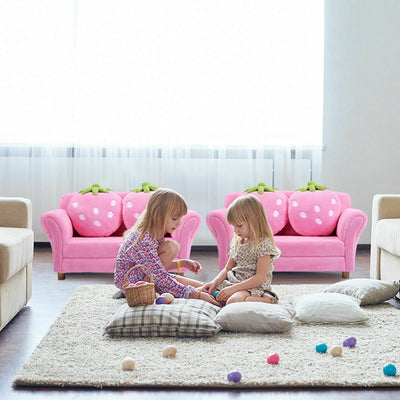 BL/PI Kids Strawberry Armrest Chair Sofa-PinkÂ 