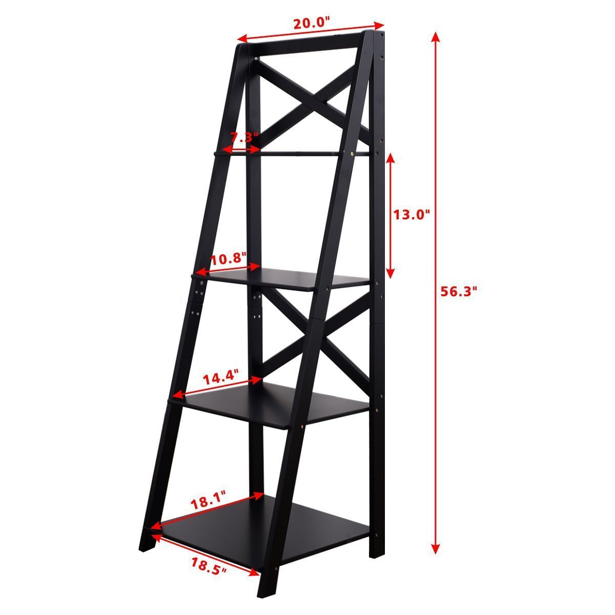 4-Tier Ladder Space-saving Bookshelf