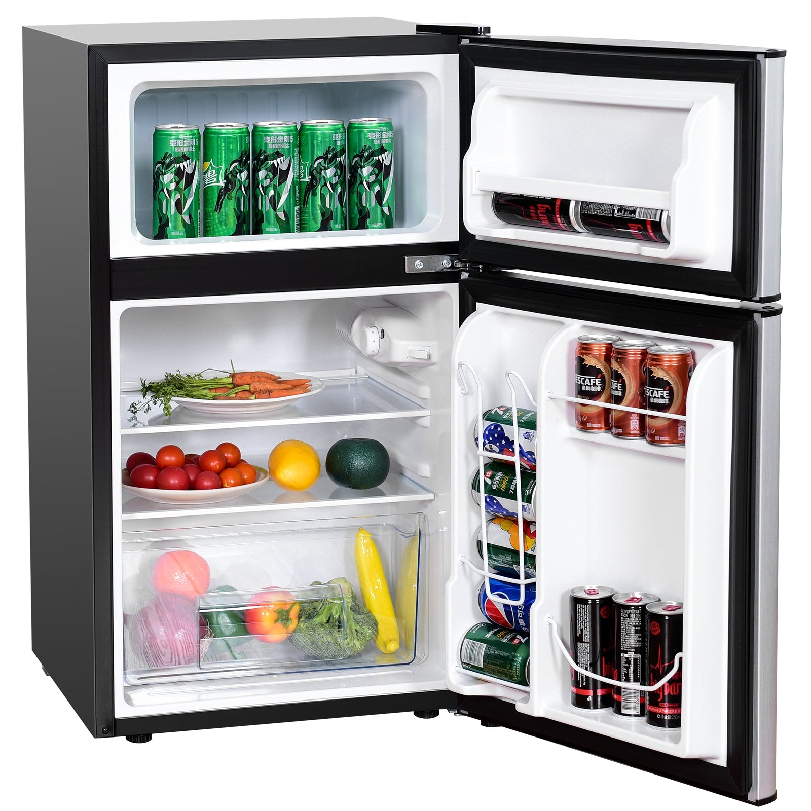 3.2 cu ft. Compact Stainless Steel Refrigerator-GrayÂ 