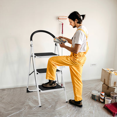 Heavy Duty Industrial Lightweight Folding Stool 3 Step LadderÂ 