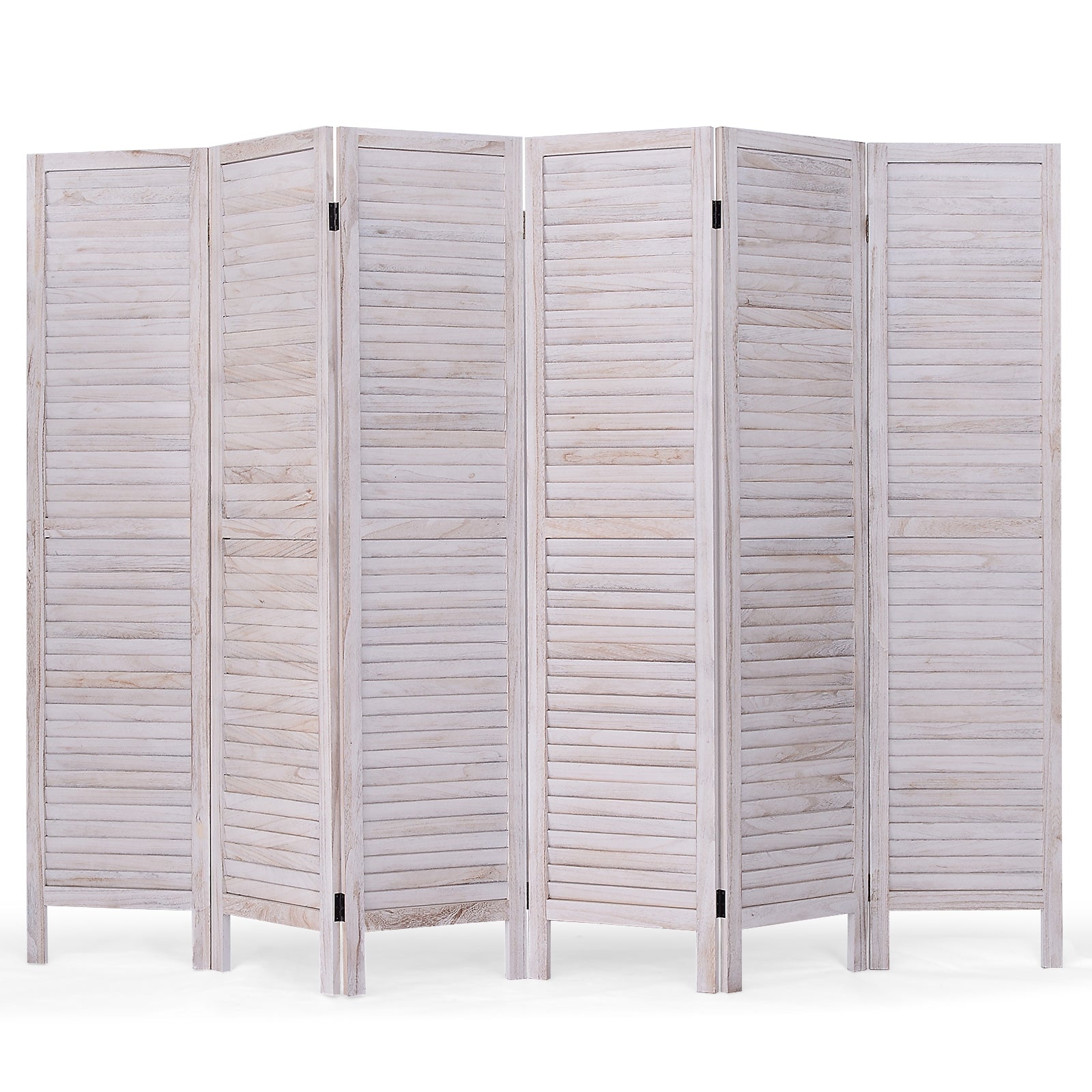 6 Panels Classic Venetian Wooden Slat Room ScreenÂ 