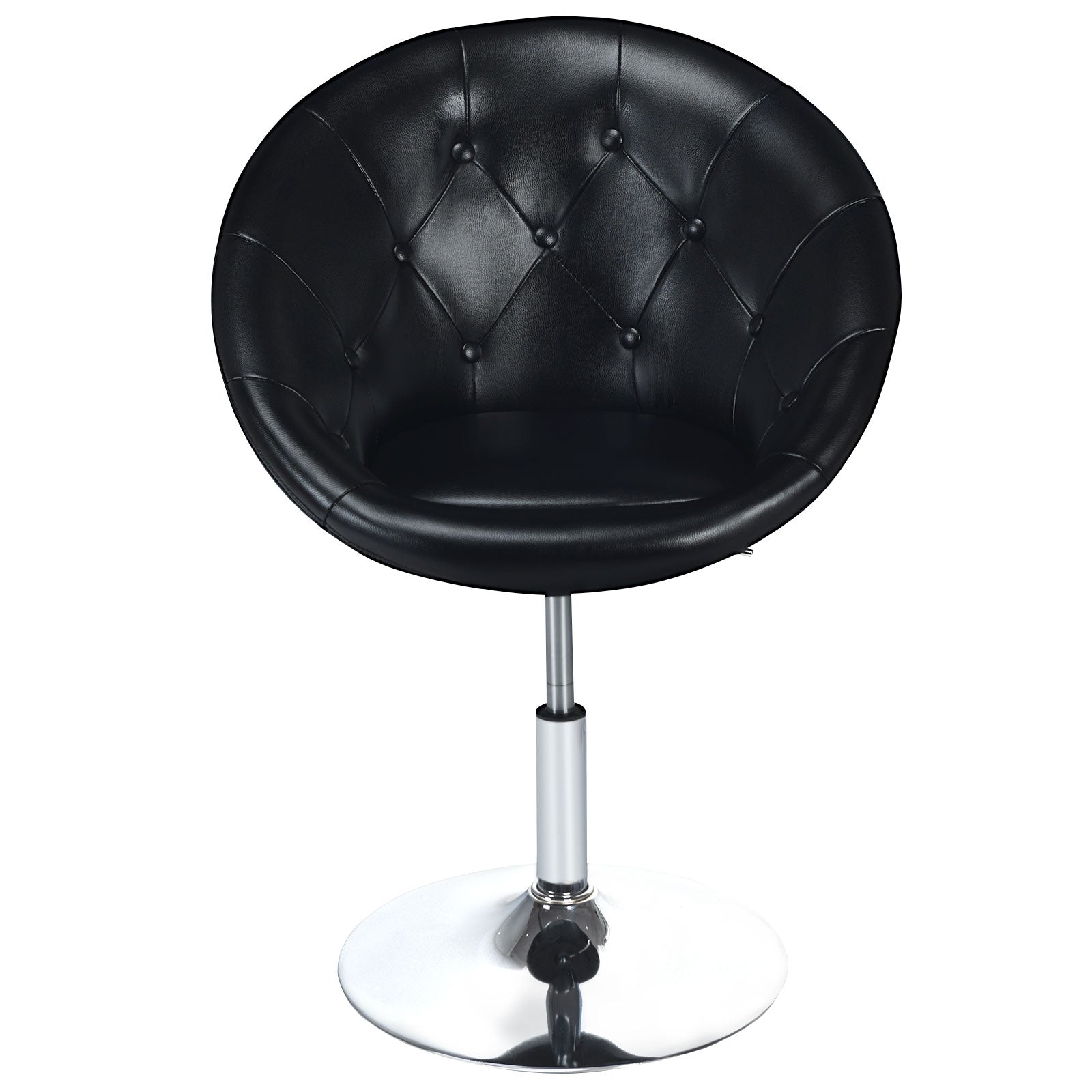 1 Piece Adjustable Modern Swivel Round Tufted-Black