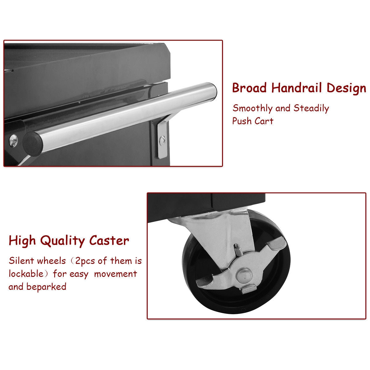 Rolling Mechanics Tool Cart Slide Top Utility Storage Cabinet Organizer 2 DrawersÂ 