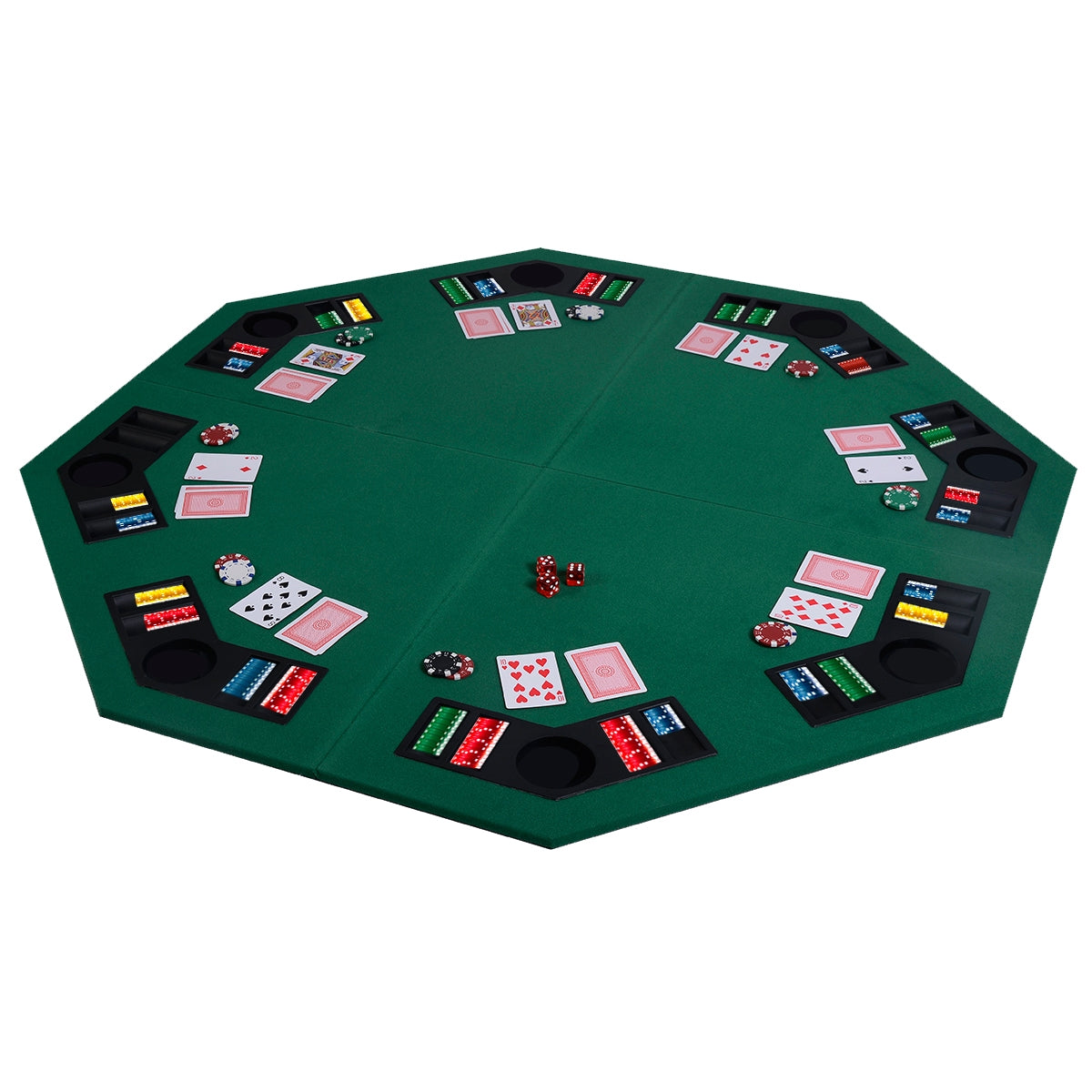 48 Inch 8 Players Octagon Fourfold Poker Table TopÂ 