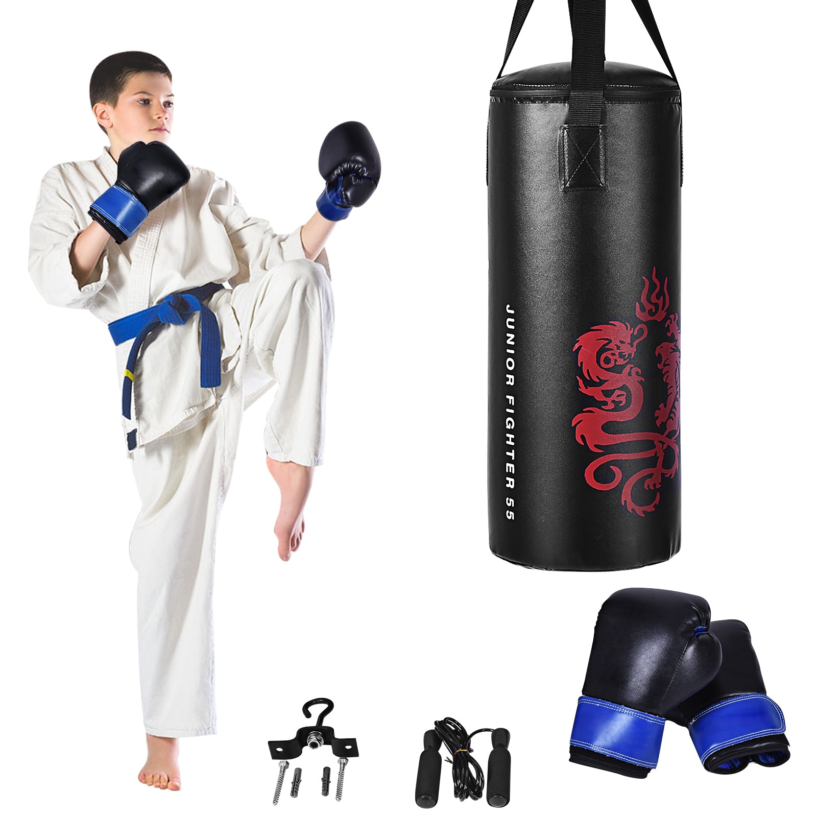 2 Feet Kids Gloves Skipping Rope Boxing Set