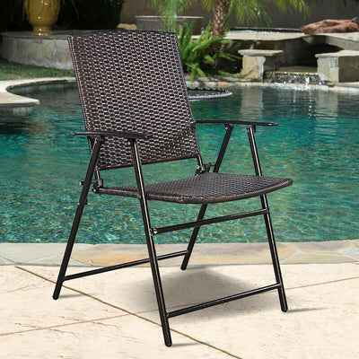 Set of 4 Rattan Folding ChairsÂ 