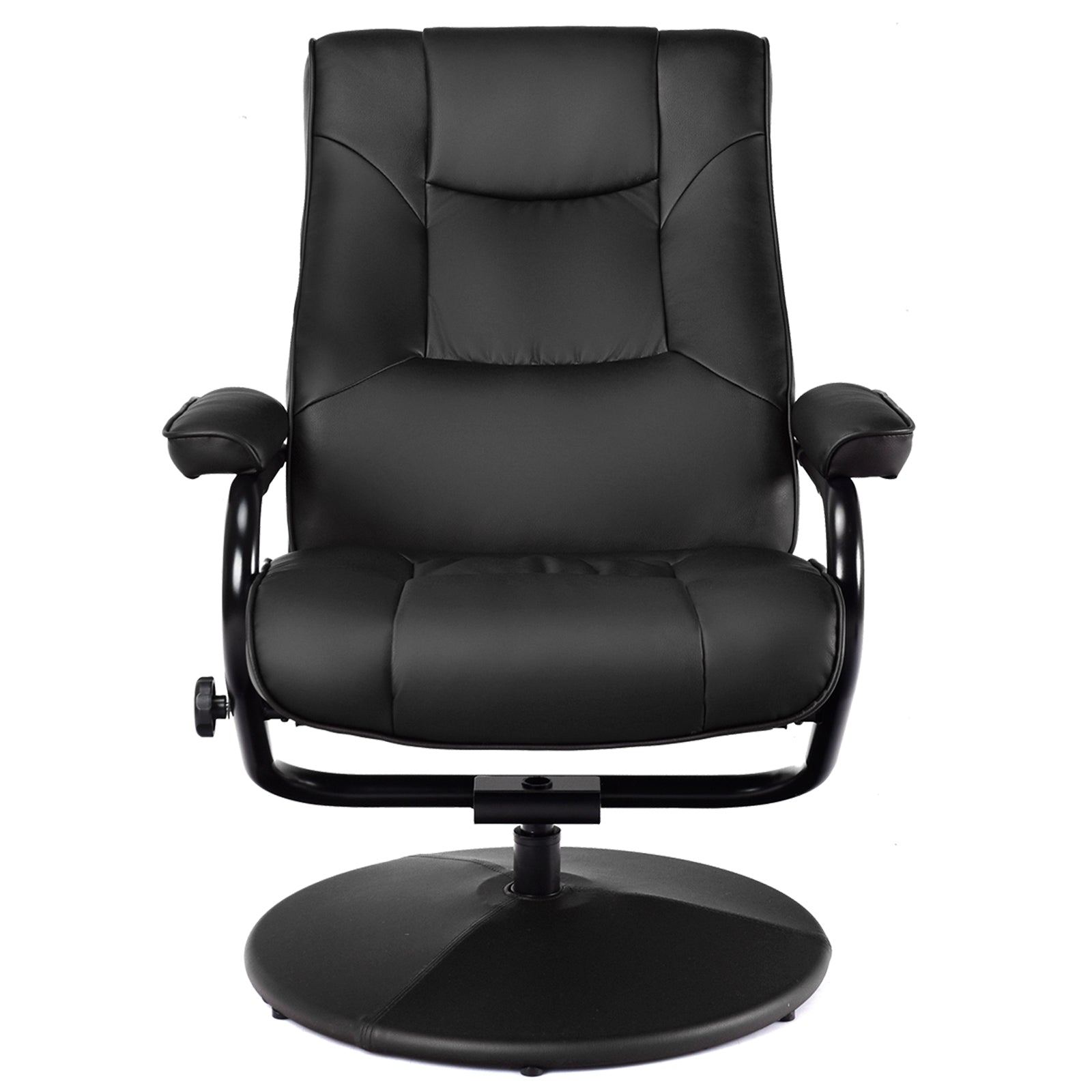 Swivel Lounge Chair Recliner with Ottoman-Black