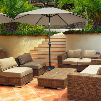 10 Feet Outdoor Patio Umbrella with Tilt Adjustment and Crank-TanÂ 