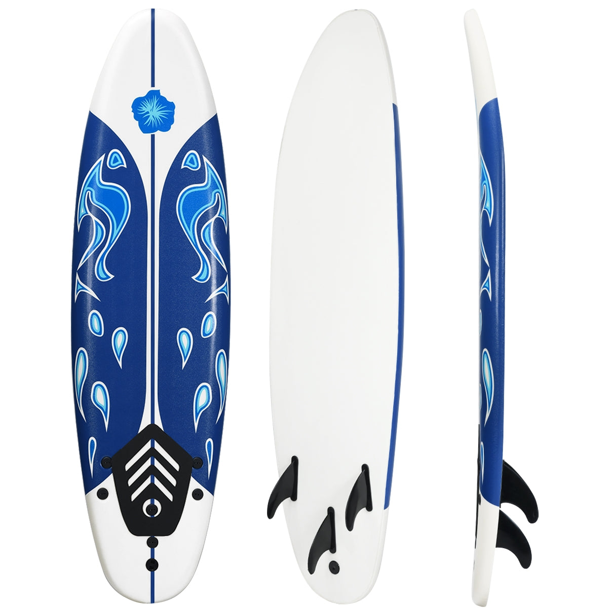 6 Feet Surf Foamie Boards Surfing Beach Surfboard-White