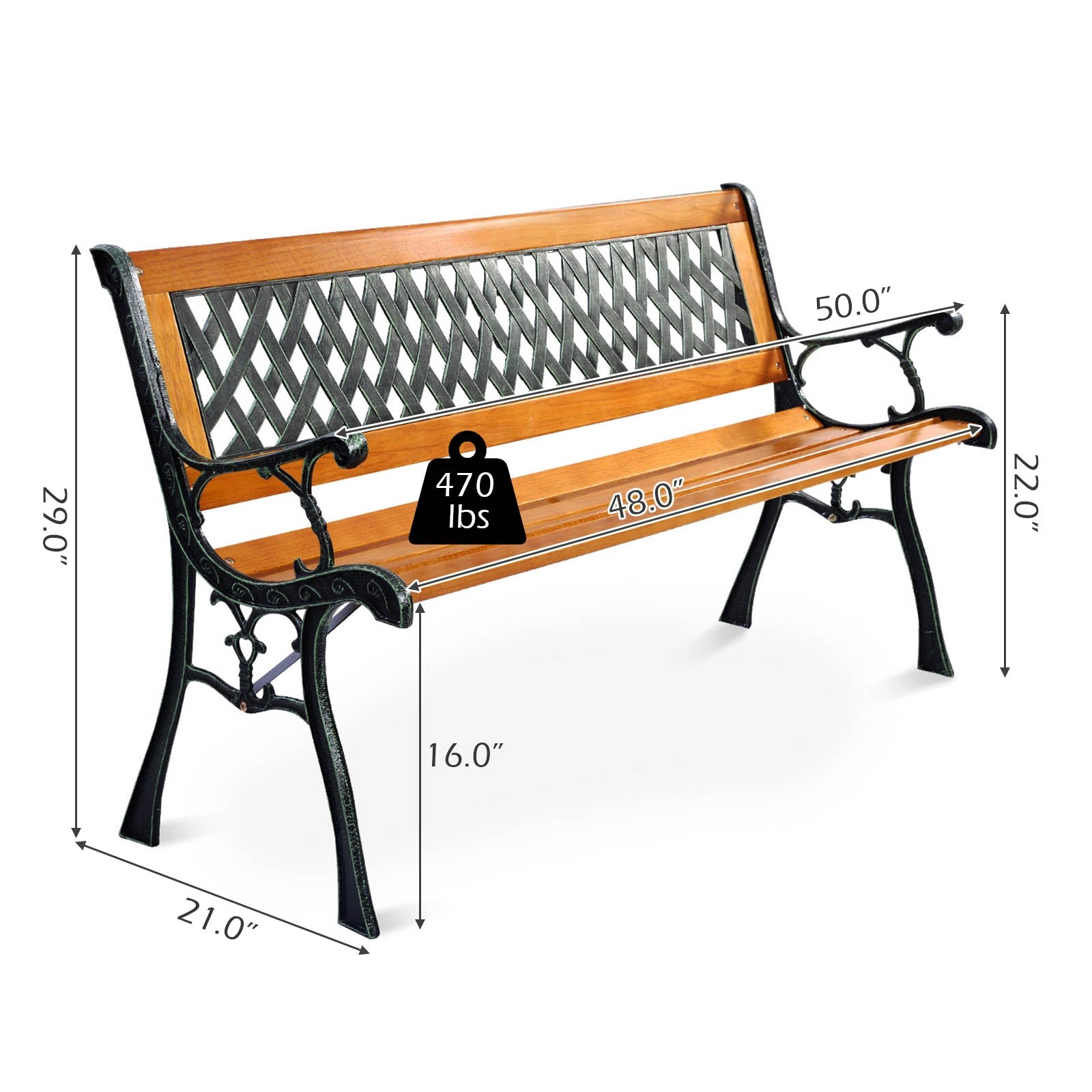 Outdoor Cast Iron Patio BenchÂ 