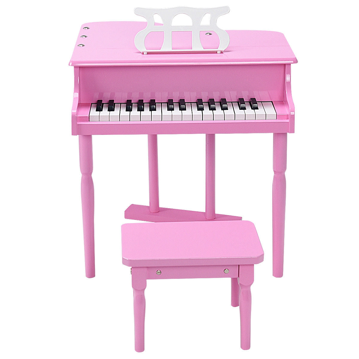 Musical Instrument Toy 30-Key Children Mini Grand Piano with Bench-Pink