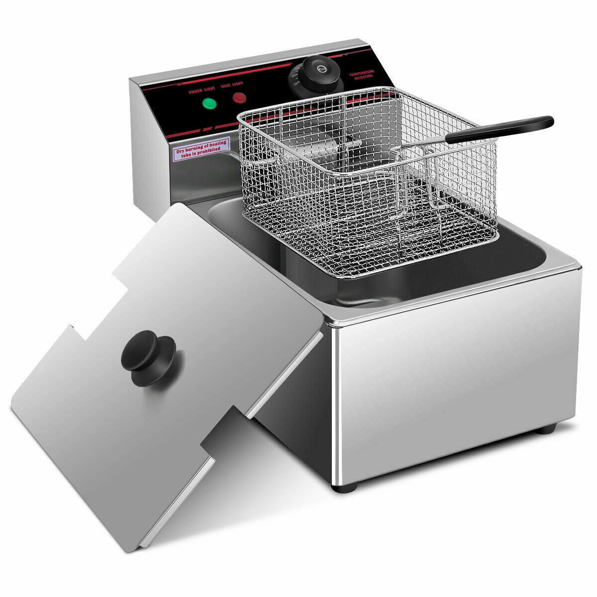 1700W Single Electric Deep Fryer with Basket Scoop UnitÂ 