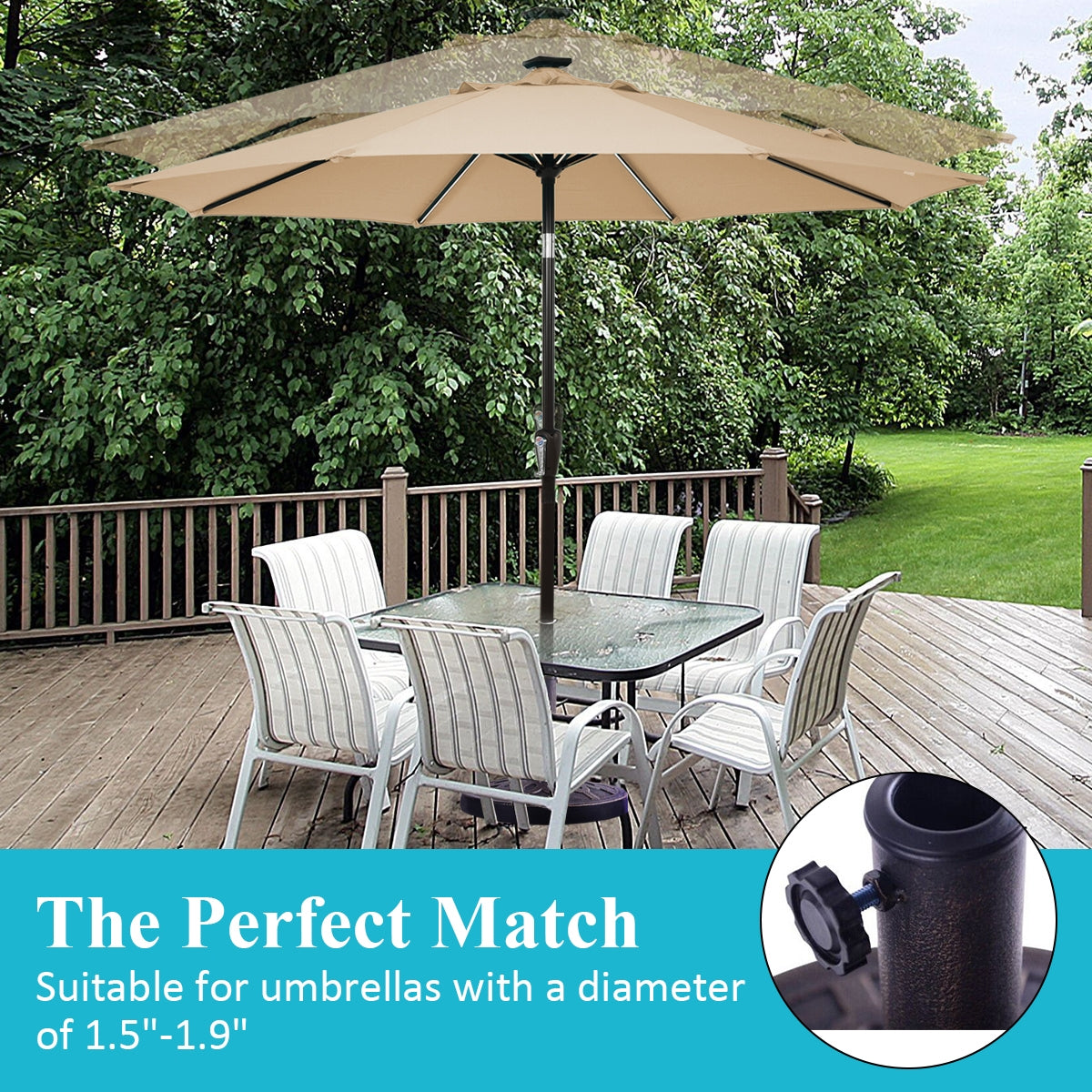 30lbs 18 Inch Heavy Duty Outdoor Patio Market Umbrella Base