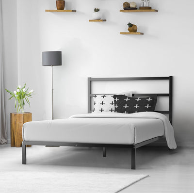 Twin/Full/Queen Size Metal Bed Platform Frame with Headboard-Full Size 