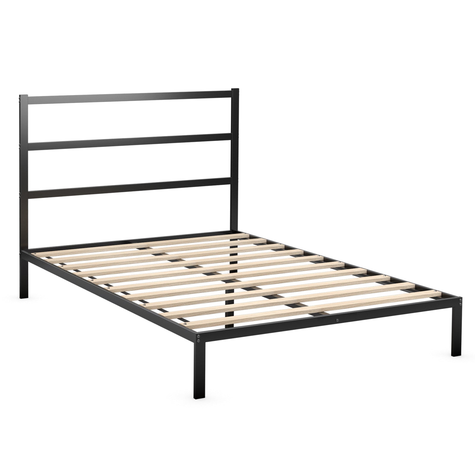 Twin/Full/Queen Size Metal Bed Platform Frame with Headboard-Full Size