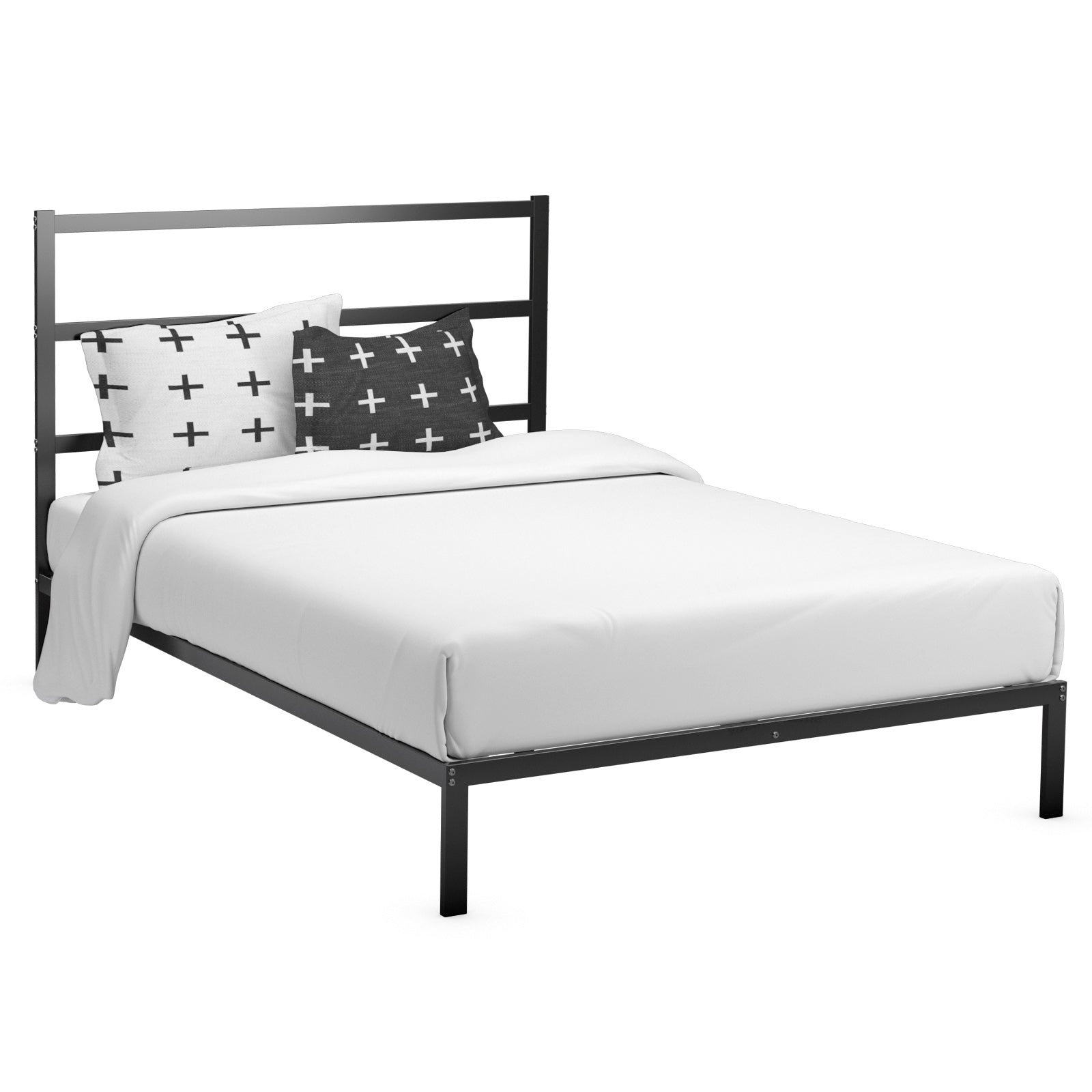 Twin/Full/Queen Size Metal Bed Platform Frame with Headboard-Full Size