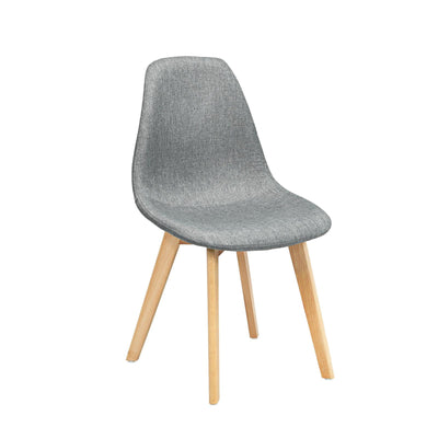 2 Pieces Modern Dining Chair Set with Wood Legs and Fabric Cushion SeatÂ 