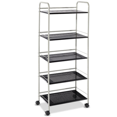 5-Tier Kitchen Rolling Utility Microwave Rack Cart with Lockable CastersÂ 