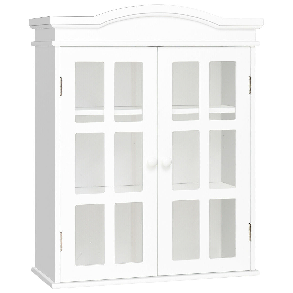 Wall-Mount Bathroom Double Doors Shelved Storage CabinetÂ 