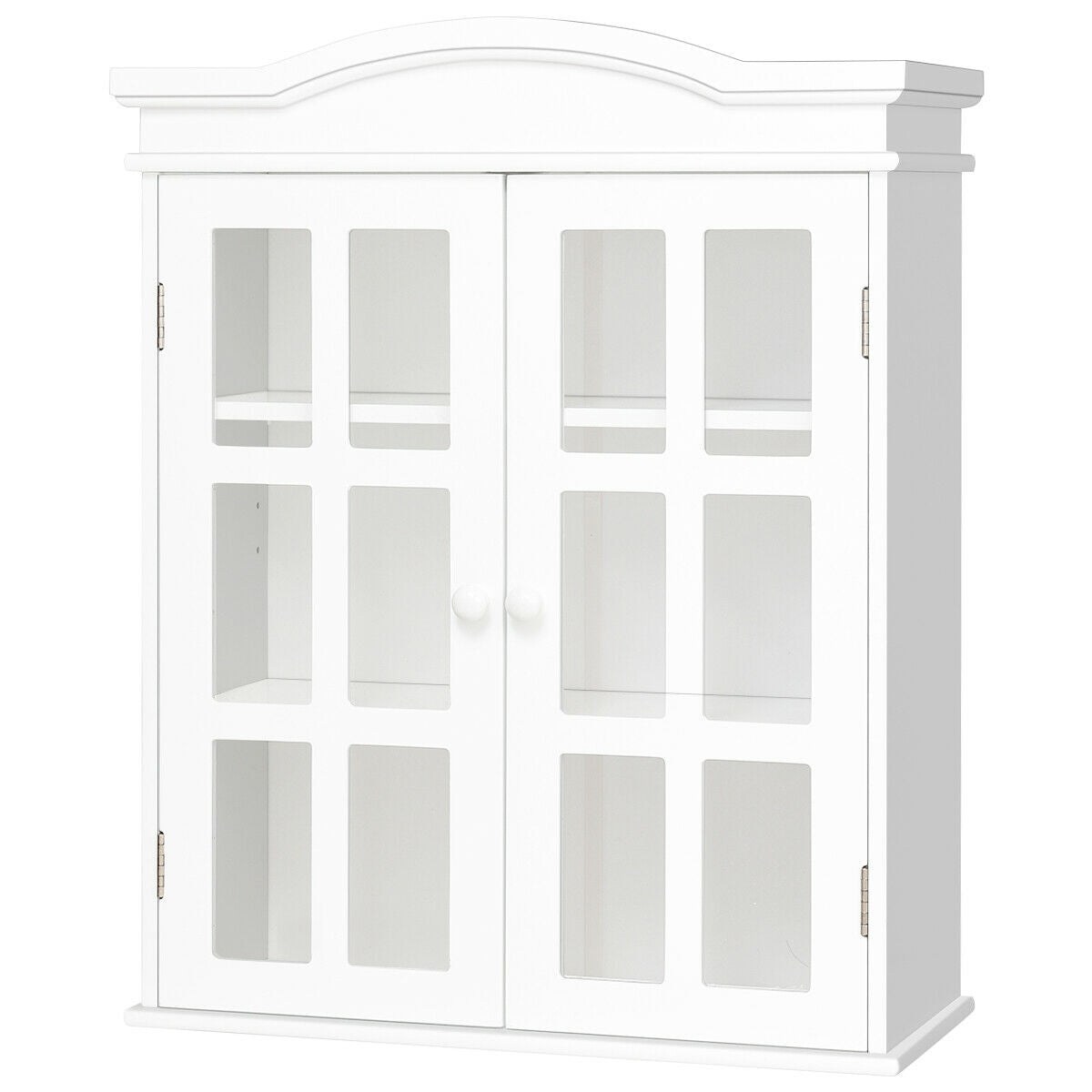 Wall-Mount Bathroom Double Doors Shelved Storage CabinetÂ 