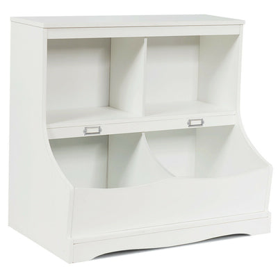 3-Tier Kids Bookcase Storage Organizer-WhiteÂ 
