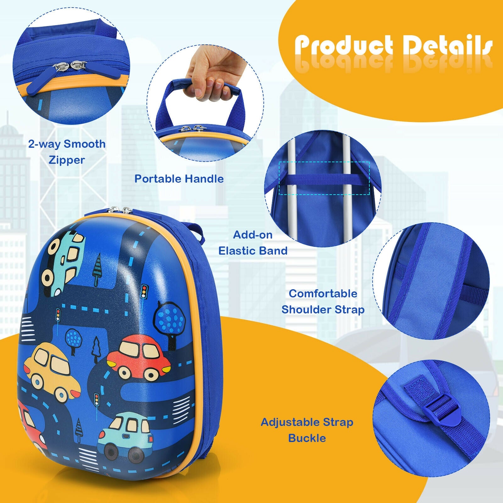 2 Pieces Kids Luggage Set with Backpack and Suitcase for Travel