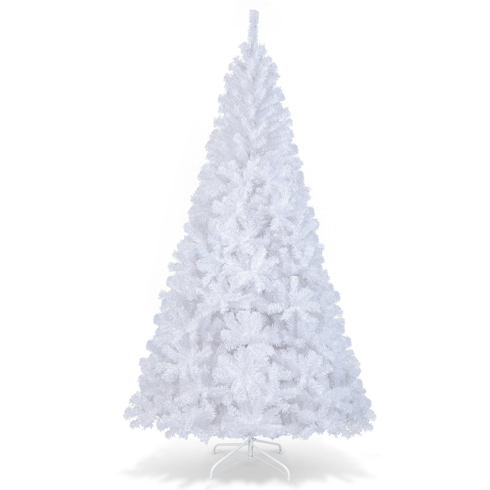 8 ft White Christmas Tree with Solid Metal Stand-8 ft