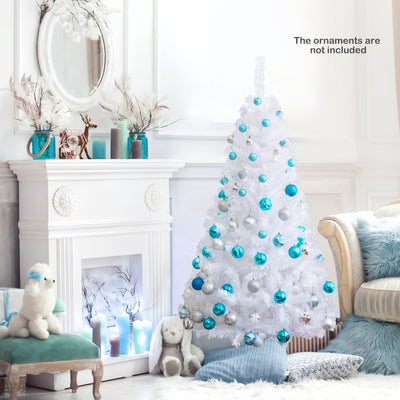 5 ft White Artificial PVC Christmas Tree with Solid Metal Stand-5 ftÂ 