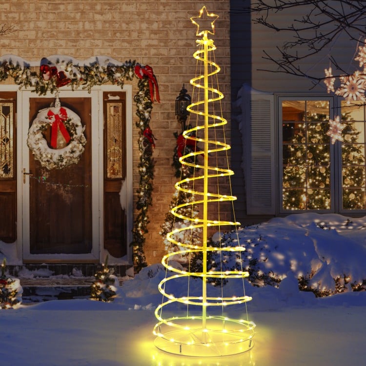 6 Feet Light Up Spiral Christmas Tree with Tree Top Star
