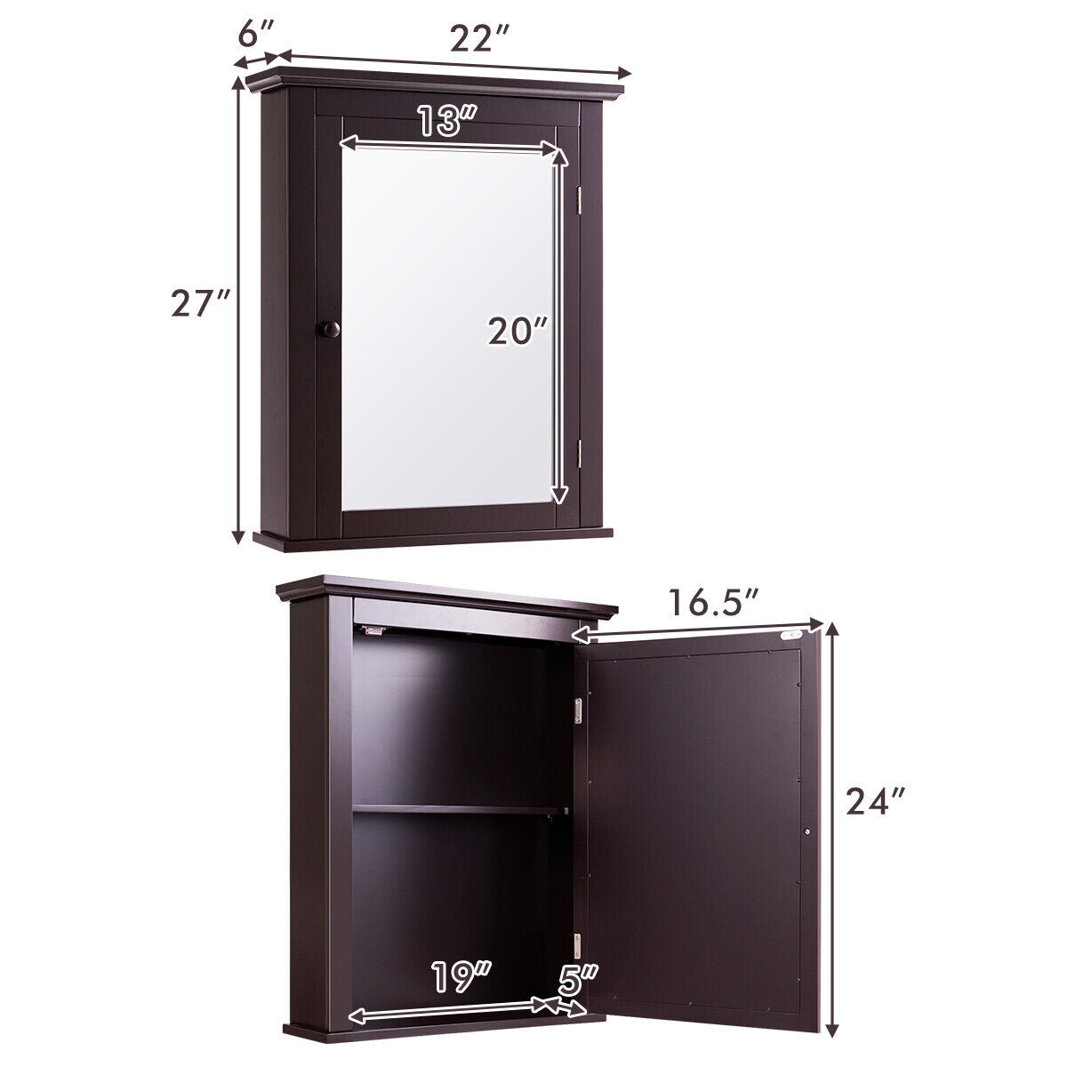 Bathroom Wall Mounted Storage Mirror Medicine CabinetÂ 