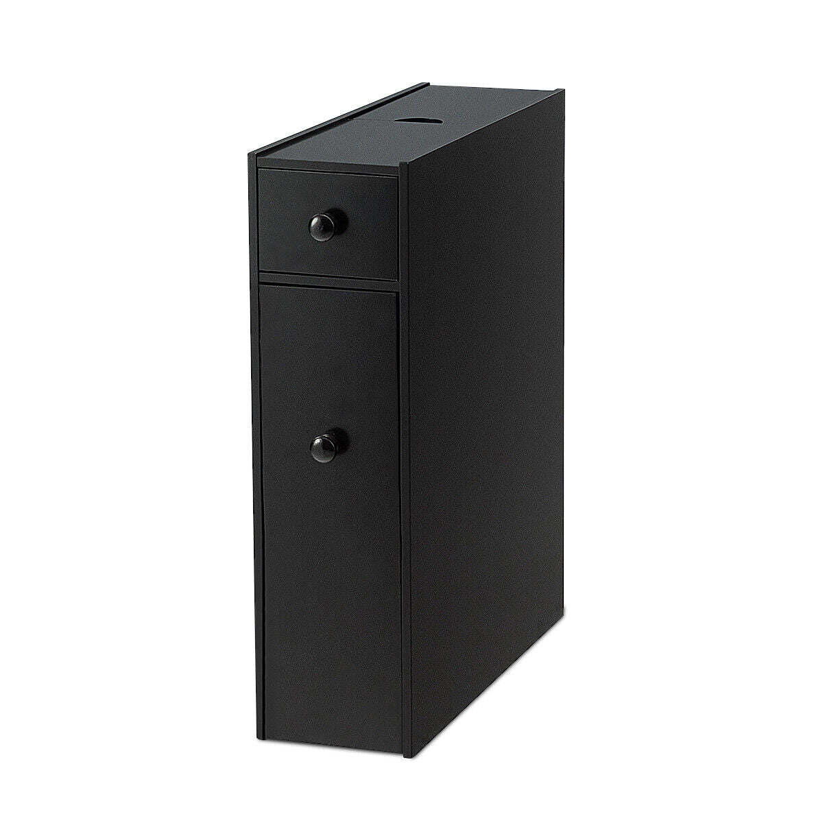 Black Bathroom Cabinet Space Saver Storage Organizer-Black