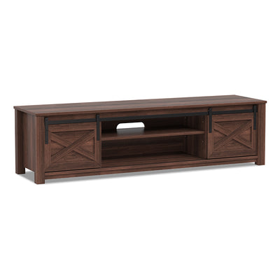 65" Flat Sliding Barn Door TV Stand-BrownÂ 
