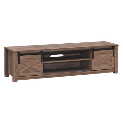 65" Flat Sliding Barn Door TV Stand-WalnutÂ 