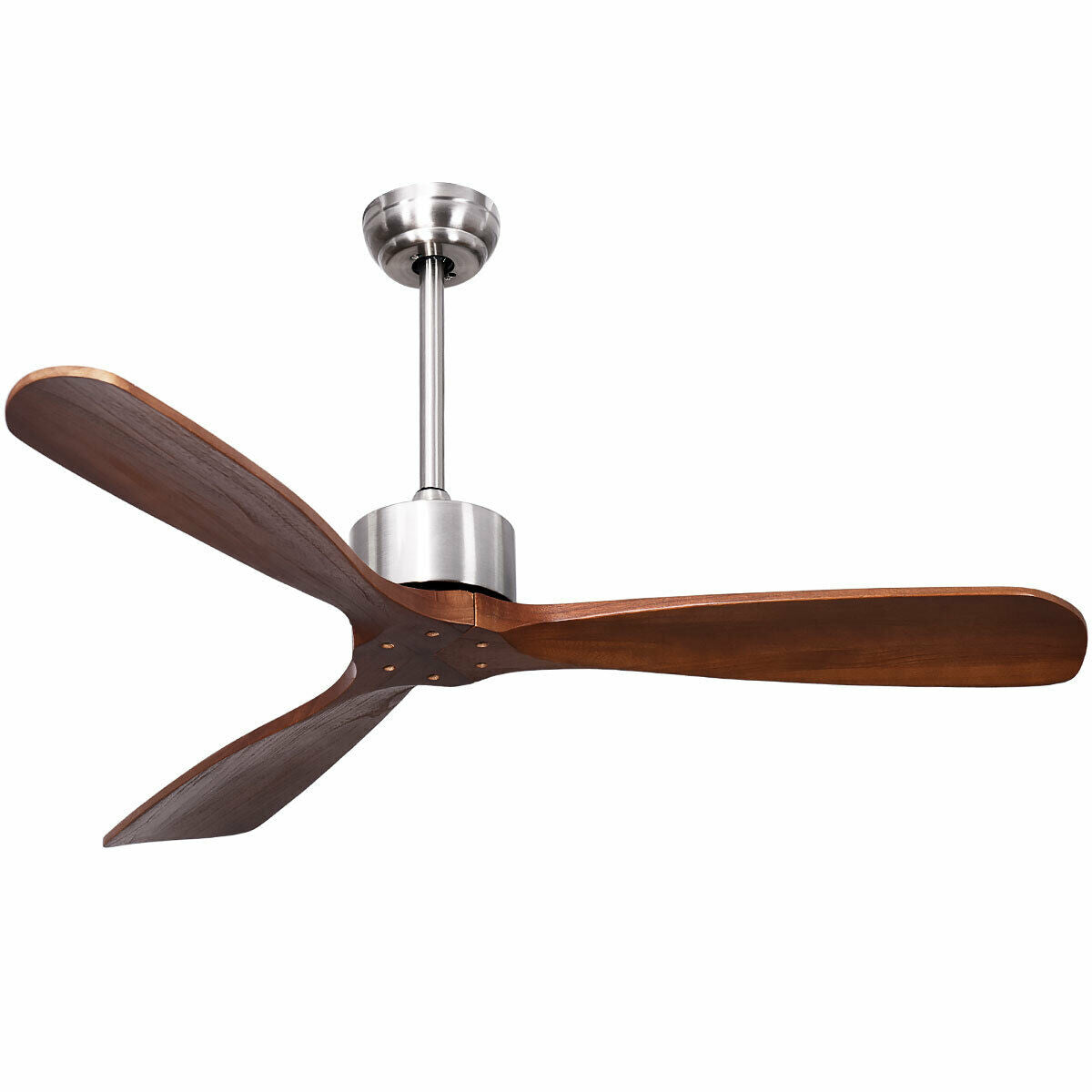 52 Inch Modern Brushed Nickel Finish Ceiling Fan with Remote ControlÂ 